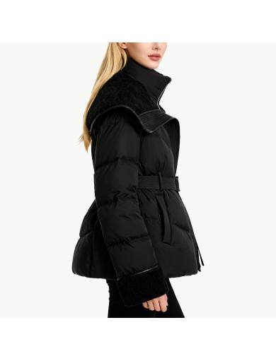 Women's Down Jacket with Large Lapel