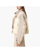 Stand Up Collar Patchwork Short Down Jacket
