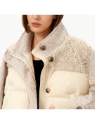 Stand Up Collar Patchwork Short Down Jacket