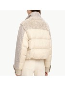 Stand Up Collar Patchwork Short Down Jacket