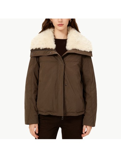 Brown Down Jacket for Commuters