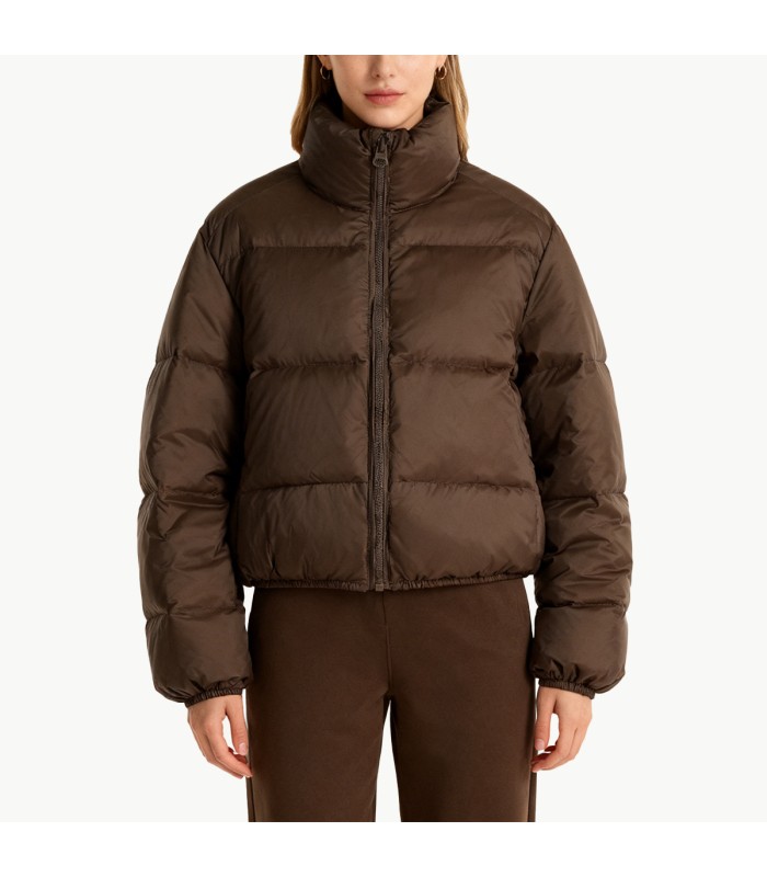 Solid Color Stand Collar Short Down Jacket