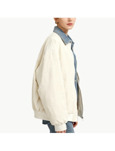 Faux Two Piece White Duck Down Jacket