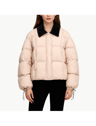 Corduroy Lapel Down Jacket