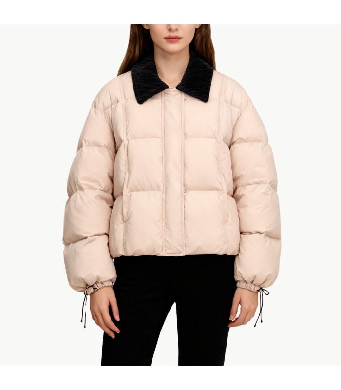 Corduroy Lapel Down Jacket