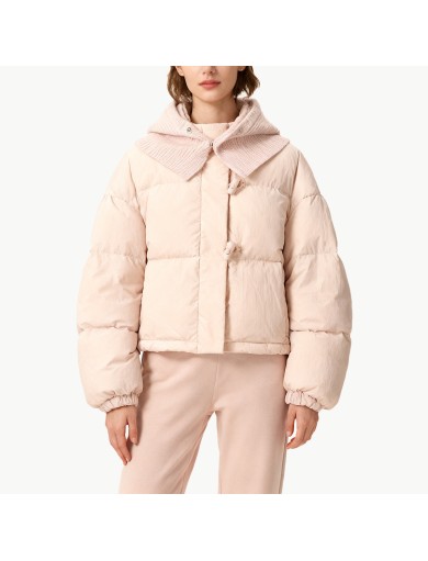 Pink Stand up Collar Down Jacket
