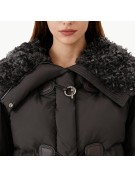 Down Jacket with Lambswool Collar