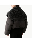 Down Jacket with Lambswool Collar