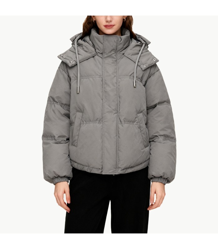 Stand up Collar Hooded Lightweight Down Jacket