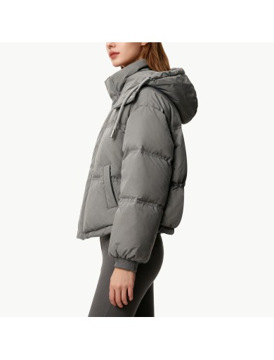 Stand up Collar Hooded Lightweight Down Jacket