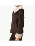 Women's Fleece Lined Down Jacket with Lapel