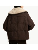 Women's Fleece Lined Down Jacket with Lapel
