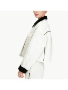 Color Blocked Lapel Down Jacket