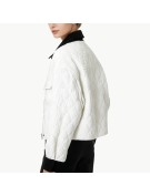 Color Blocked Lapel Down Jacket