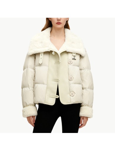 Down Jacket with Fur Collar