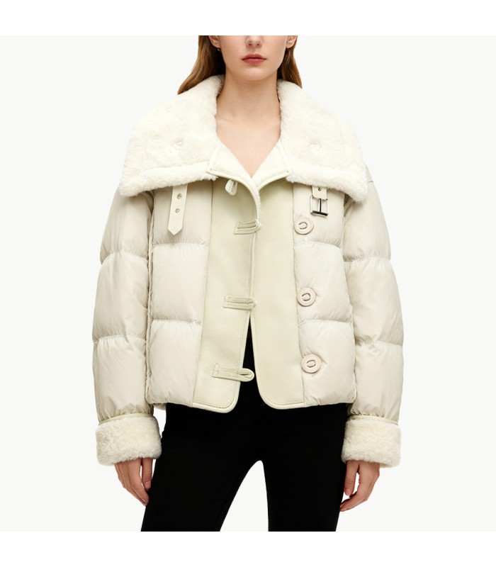 Down Jacket with Fur Collar