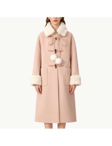 Wool Coat with Fur Collar