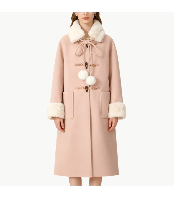Wool Coat with Fur Collar