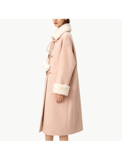 Wool Coat with Fur Collar