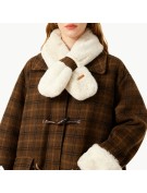 Plaid Fleece Lined Wool Coat