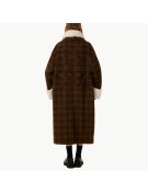 Plaid Fleece Lined Wool Coat