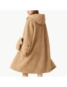 Hooded Mid Length Lambswool Women's Coat