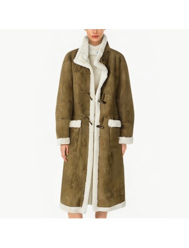 Women's Mid Length Toggle Button Coat