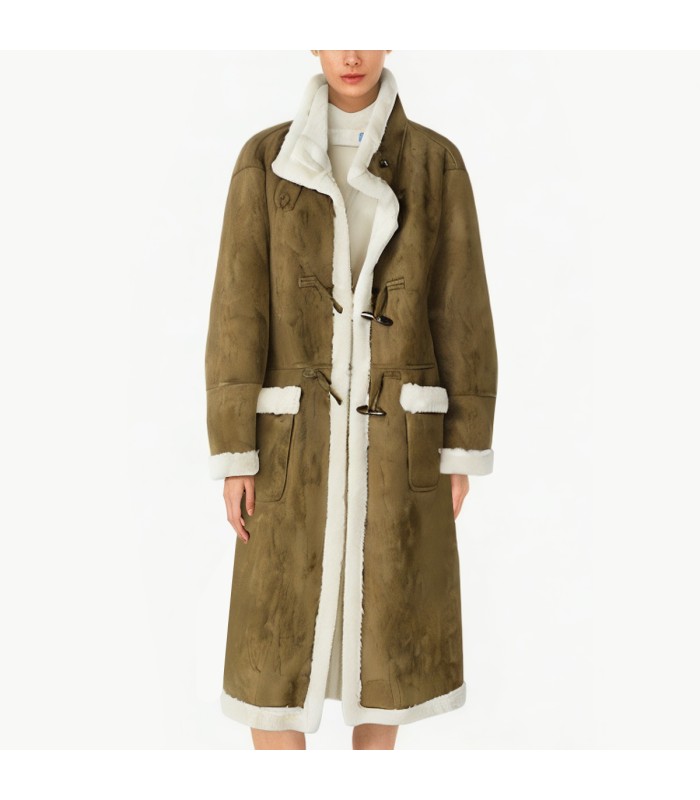 Women's Mid Length Toggle Button Coat