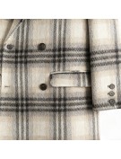Elegant Plaid Mid Length Wool Coat for Women