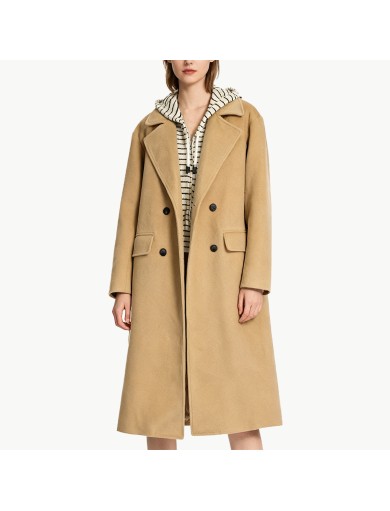 Women's Hooded Two Piece Wool Coat