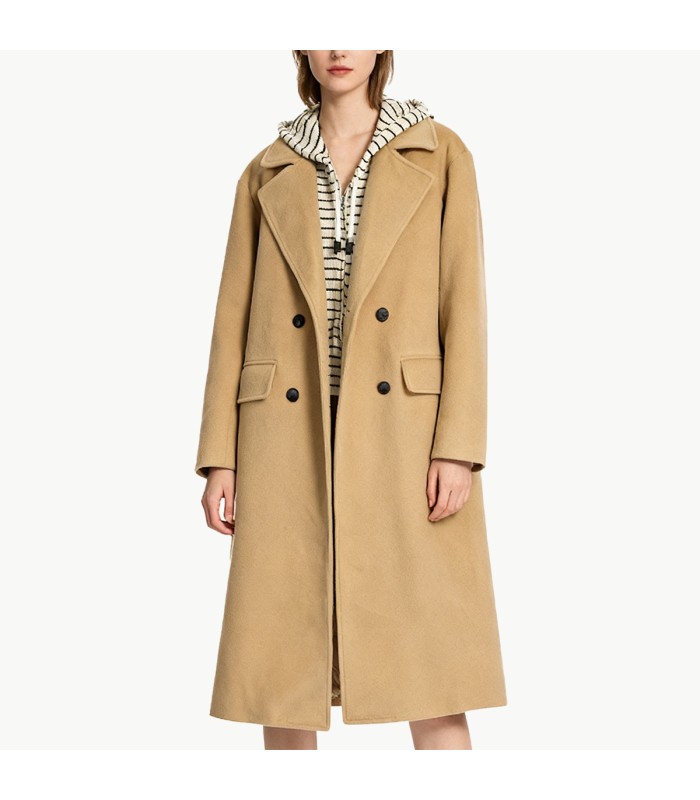 Women's Hooded Two Piece Wool Coat