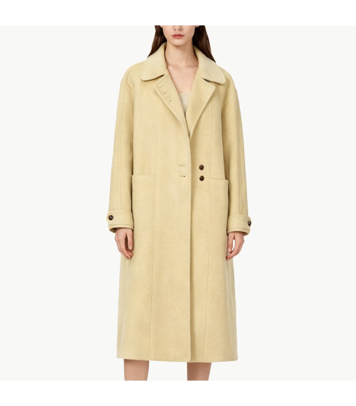 Simple Solid Color Thick Wool Coat