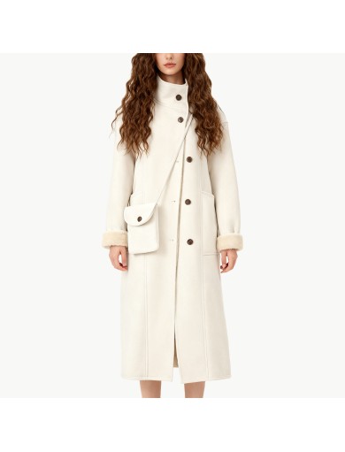 Women's Suede Stand Collar Coat