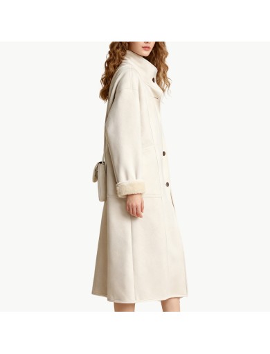 Women's Suede Stand Collar Coat