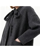 Retro Round Neck Wool Coat