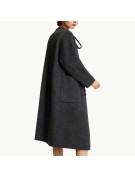 Retro Round Neck Wool Coat
