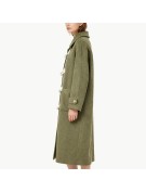 Avocado Green Double Faced Wool Coat for Women