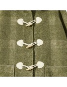 Avocado Green Double Faced Wool Coat for Women