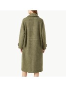 Avocado Green Double Faced Wool Coat for Women