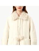 Thickened White Wool Coat for Women