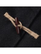 Retro Style Toggle Button Hooded Wool Coat