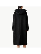 Retro Style Toggle Button Hooded Wool Coat