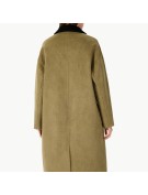 Color blocked Wool Coat with Toggle Buttons