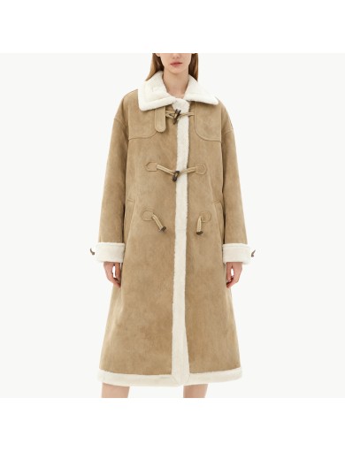 Thick Fleece Lined Wool Coat for Women