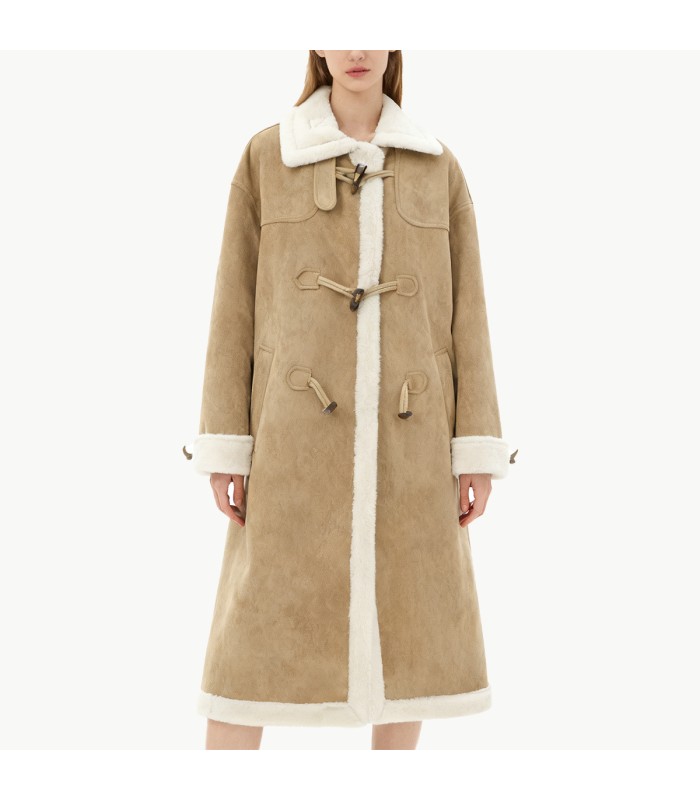 Thick Fleece Lined Wool Coat for Women