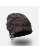 Color Blocked Ripped Knit Hat