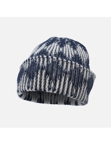 Color Blocked Striped Knit Hat